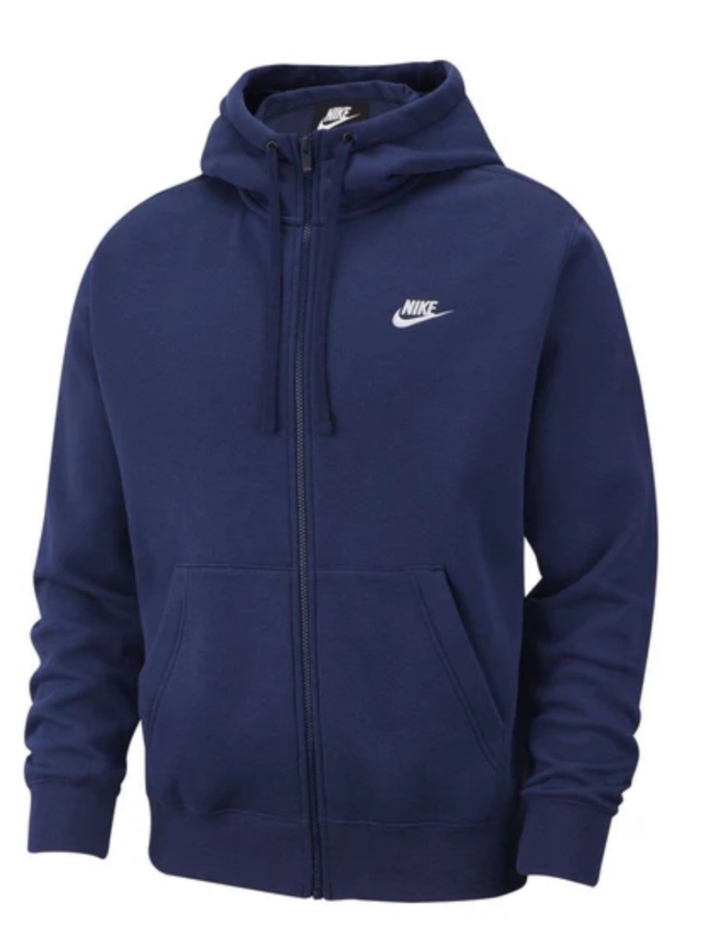 Nike Navy Zip Hoodie with White Swoosh Tag